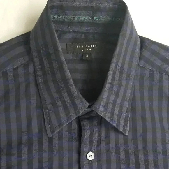 Ted Baker Men's Shirt Size 3 (US Medium) Striped - Picture 2 of 10